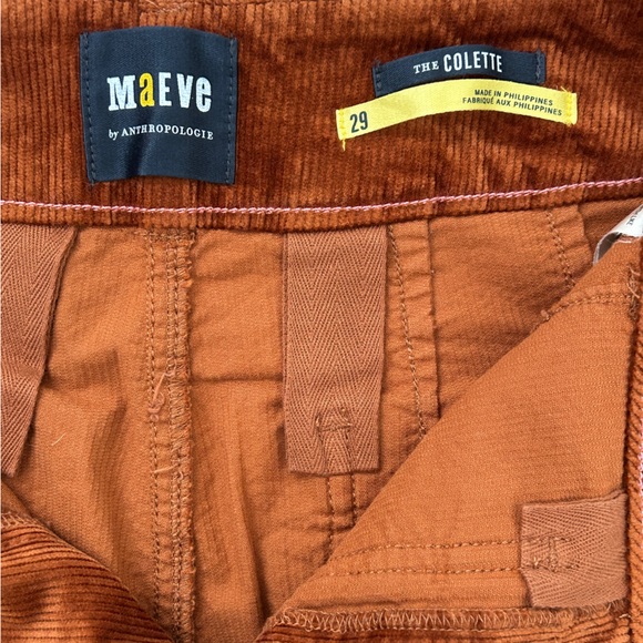 Anthropologie Rust Orange Corduroy Pants - Picture 3 of 3
